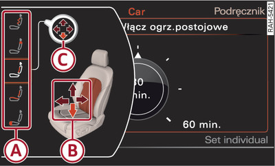 System Infotainment: ustawienia siedzeń